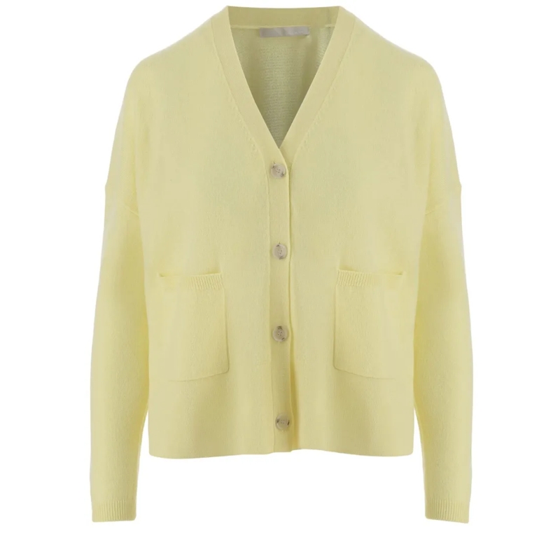 Allude Strickjacke V-Neck Wool And Cashmere Cardigan With Button Clos Neutrals