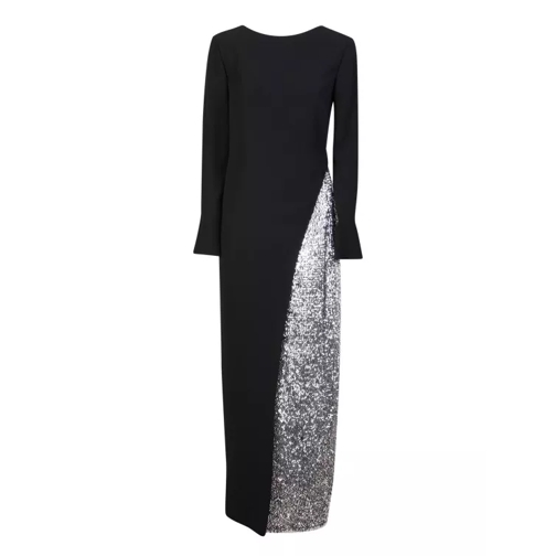 Givenchy Sequin Panel Long Evening Dress Black 