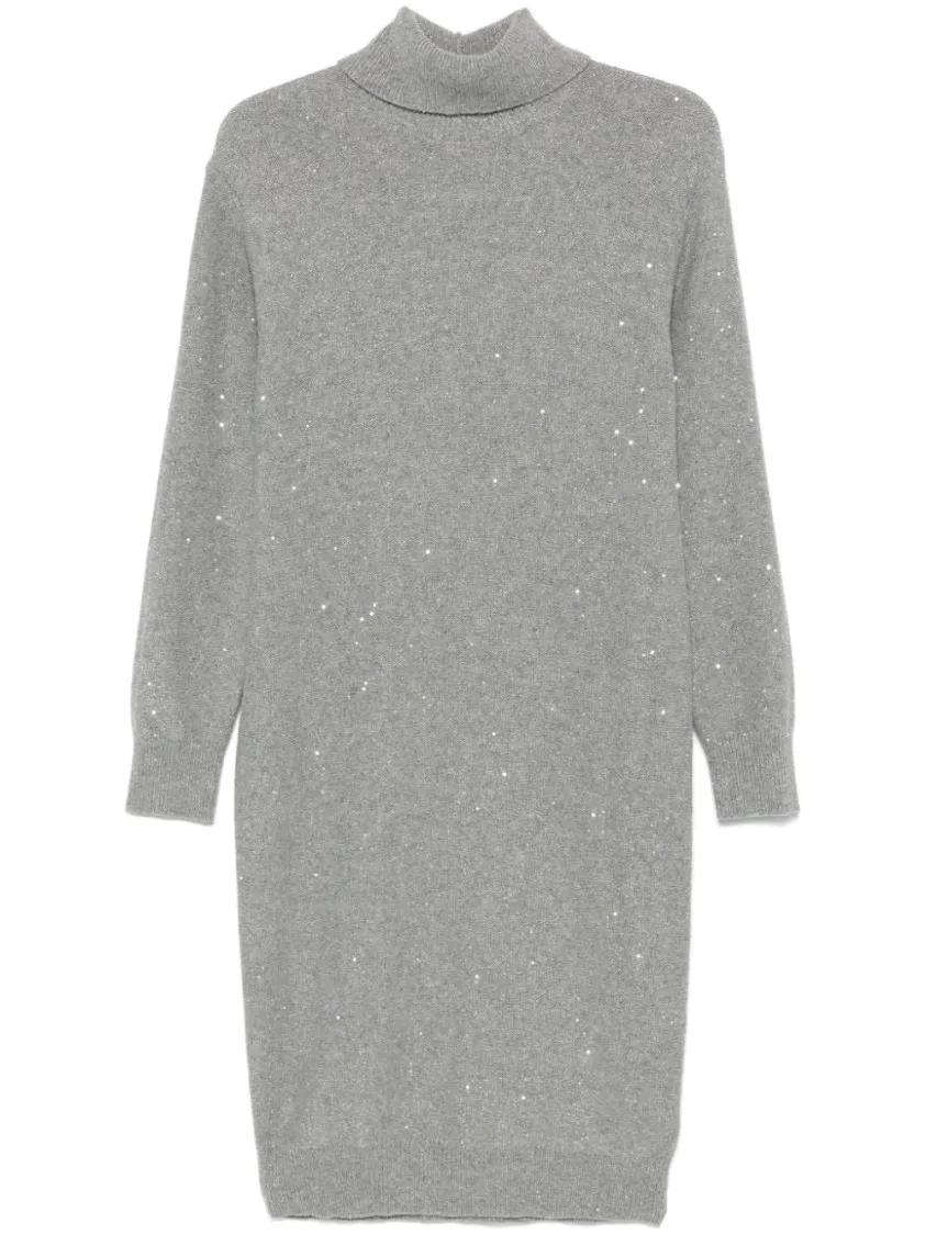 Thumbnail - Peserico - Sequinned Midi Dress - Größe 46 - grau