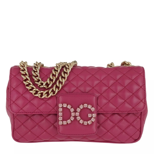 Dolce&Gabbana DG Matelassé Shoulder Bag Leather Fucsia Satchel