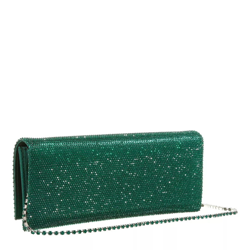 Gedebe Clutch Crystal Envelope Lame' Emerald + Emerald(Image 4)
