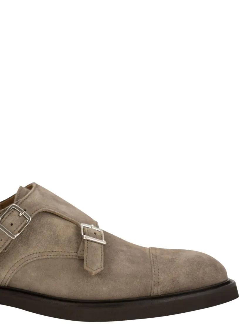 Thumbnail - Doucal's Loafer - Double Suede Buckle Shoes With Tone-On-Tone Stitch - Gr. 43 (EU) - in Beige - für Damen
