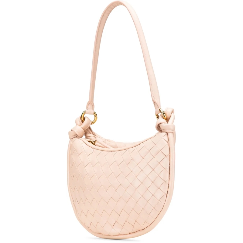 Bottega Veneta Schultertasche Small Nappa Intrecciato Gemelli Hobo rose