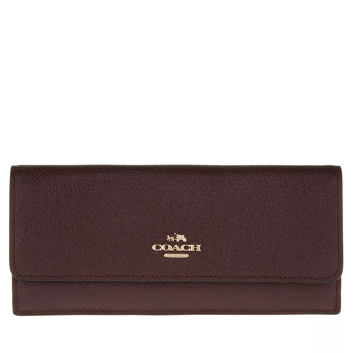 Coach Soft Wallet Light Gold/Oxblood Portemonnaie mit Überschlag