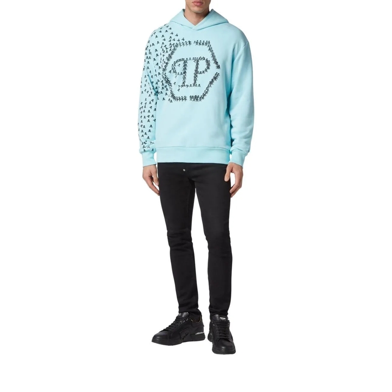 Philipp Plein Sweatshirt Hoodie Skull&Bones hell-blau(Image 2)