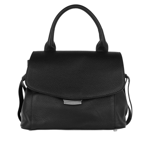 Abro Calf Adria Leather Handle Bag S Black/Nickel Axelremsväska