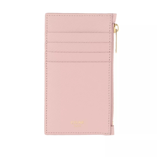 Celine Zipped Compact Card Holder Leather Vintage Pink Porta carte di credito