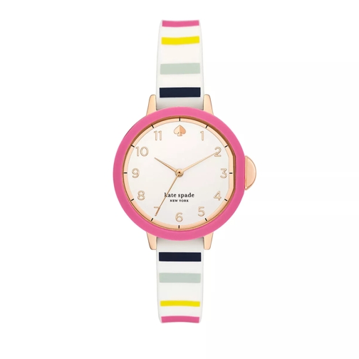 Kate Spade New York Park three-hand silicone watch Multicolored/Rosegold striped Dresswatch