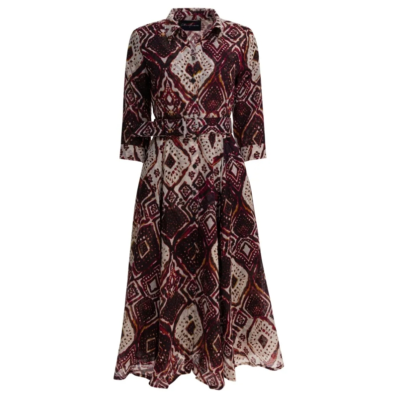 Samantha Sung Avondjurk Bordeaux Wool Dress Black