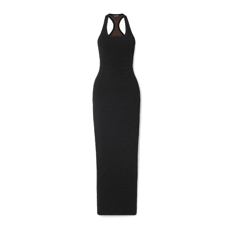 Jacquemus Robe midi Form-Fitting Black Maxi Dress With Cut-Out Details Black