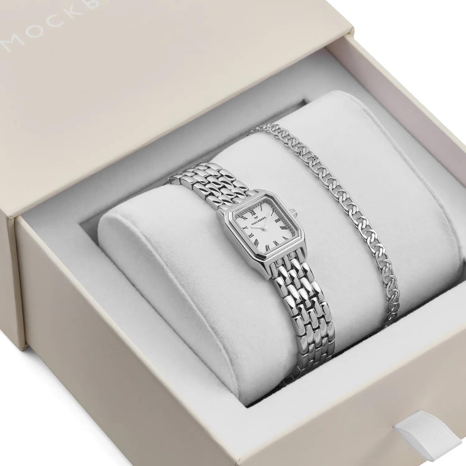 Thumbnail - Mockberg Uhr - Classic Combo Uhr - Gr. unisize - in Silber - für Damen