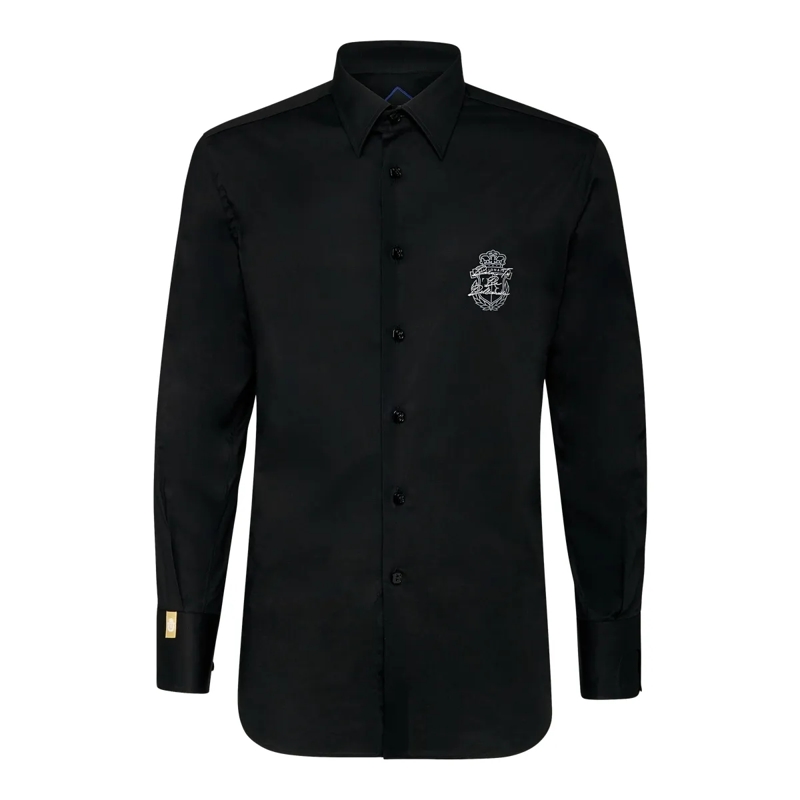 BILLIONAIRE Hemd Hemd Slim Fit Crest schwarz