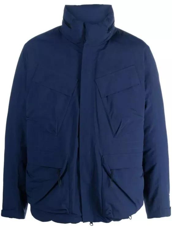 CP Company - Logo-Print Cargo-Pocket Jacket - Größe 50 - blue