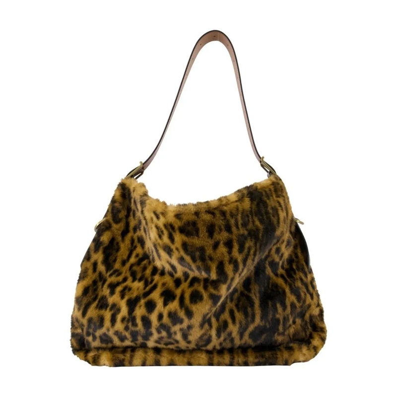 Zadig & Voltaire Schultertasche Jane Hobo Shoulder Bag - Fake Fur - Brown Brown