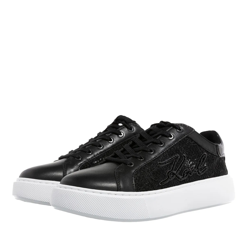 Karl Lagerfeld Low-Top-Sneaker Maxi Kup Autograph Lace Lo  Black Lthr & Textile(Image 8)