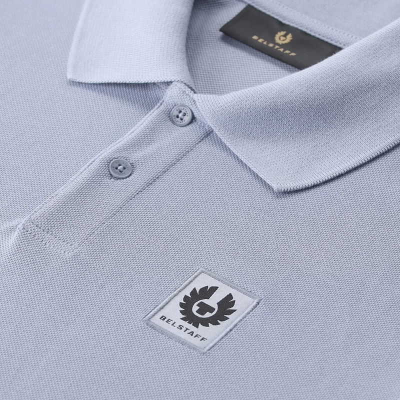 Belstaff Poloshirt Langarm-Poloshirt aus Baumwolle blau(Image 4)