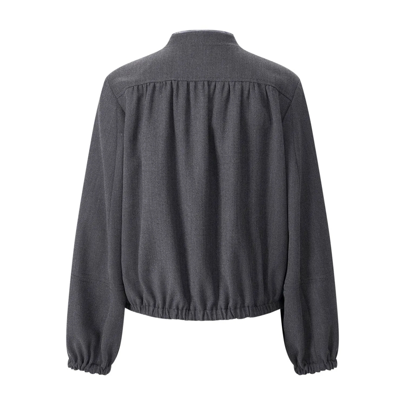 Fabiana Filippi Overgangsjas Bomberjacke aus Wolle grau(Image 3)