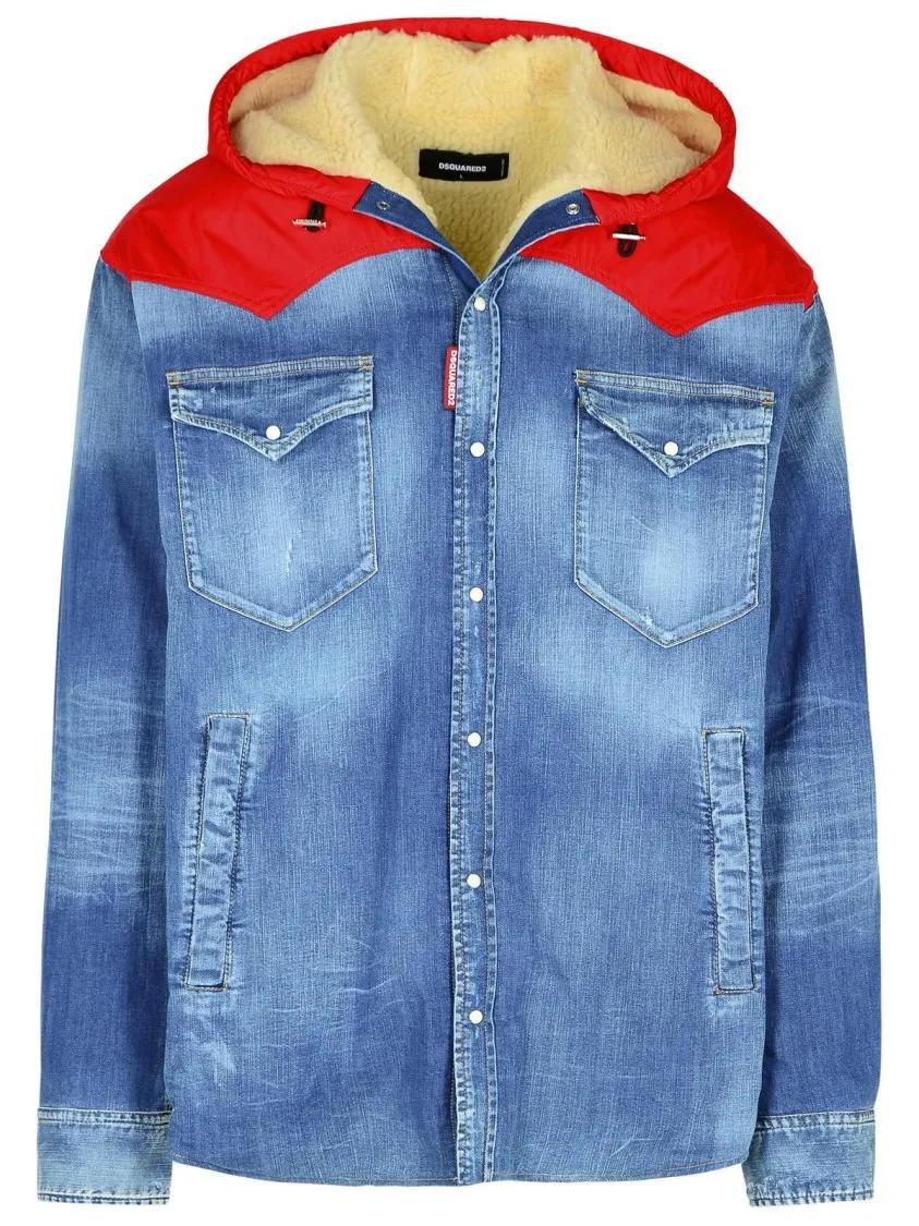 Dsquared2 - Blue Cotton Jacket - Größe XL - blau