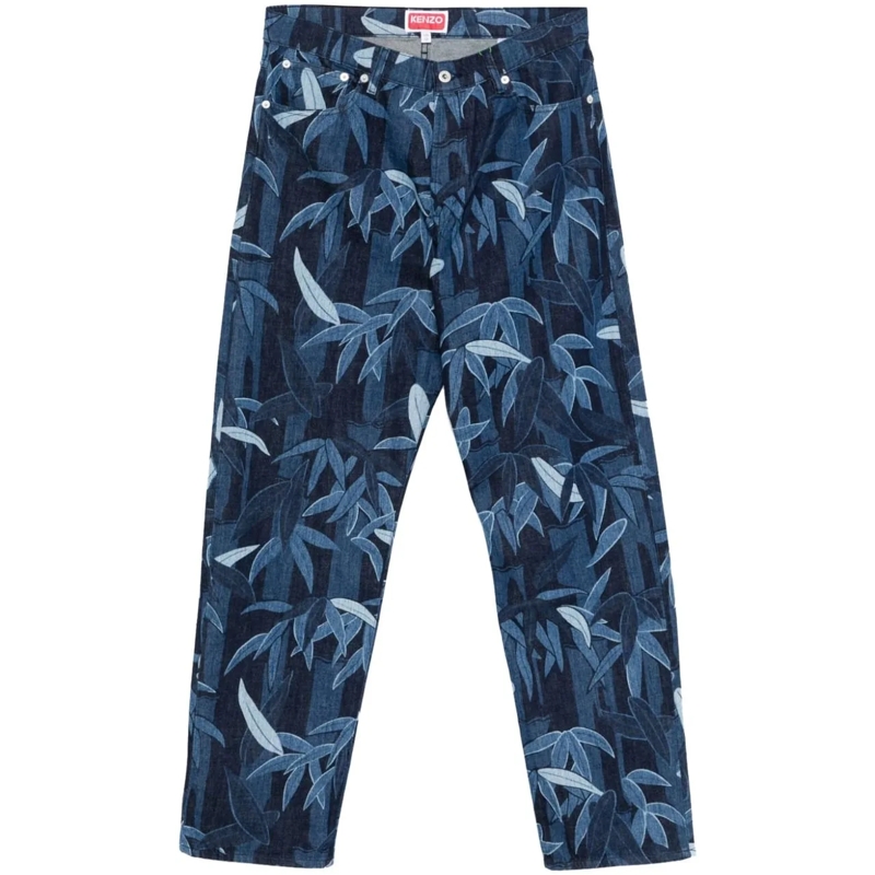 Kenzo Jeans à jambe droite Trousers Rinse Blue Denim blau