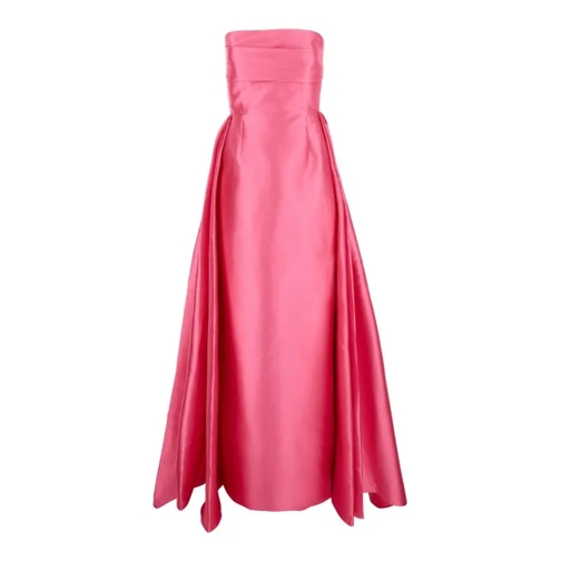 Solace London Tiffany' Long Pink Dress With Pleated Detail And T Pink 