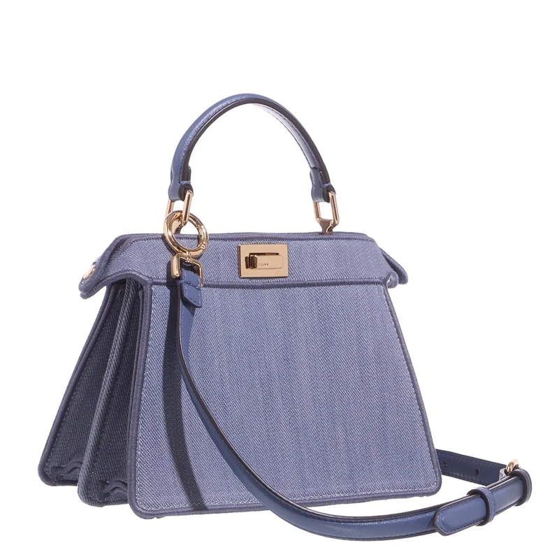 Fendi Satchel Tote Bag Peekaboo Denim Mirtos(Image 4)
