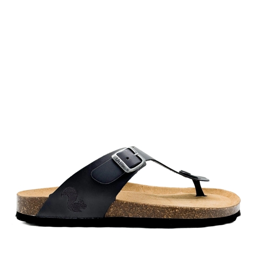 thies Hausschuh thies 1856 ® Eco Leather Thong Sandal charcoal (W/ mehrfarbig