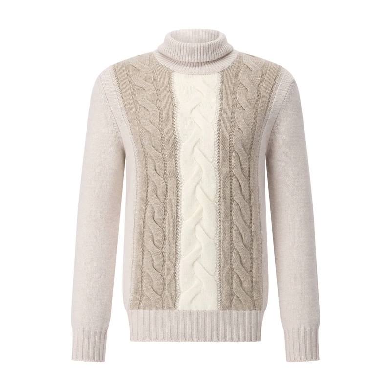 Gran Sasso Pull Pullover mit Zopfstrick Beige