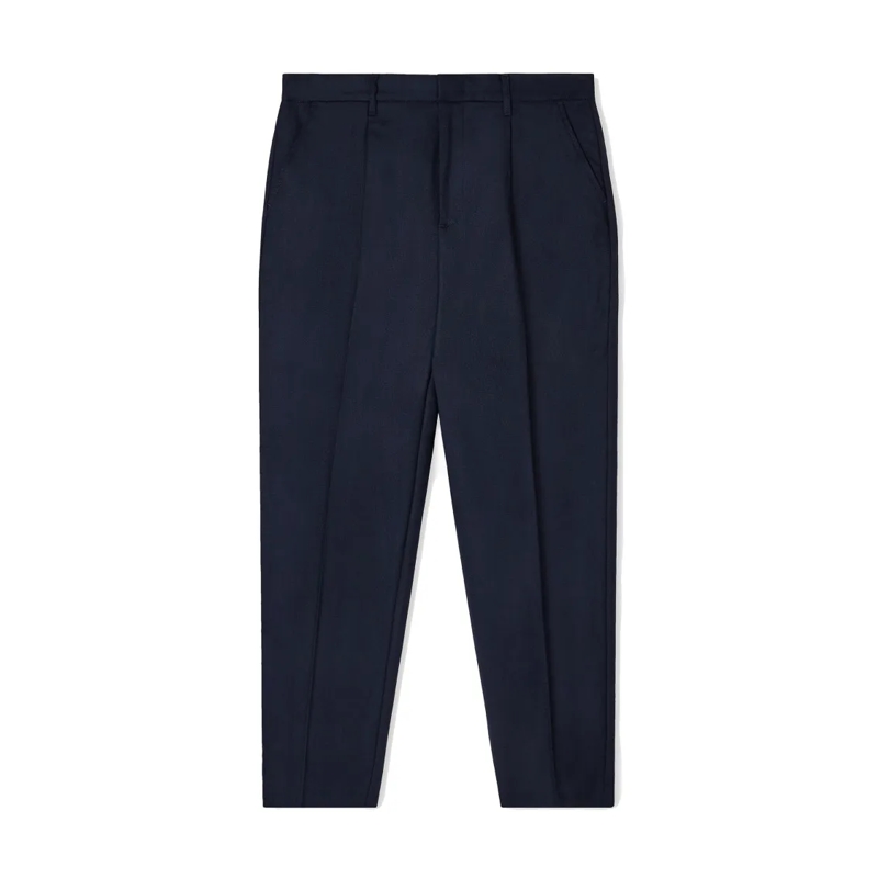 Emporio Armani Chino Navy Blue Stretch Virgin Wool Trousers Blue