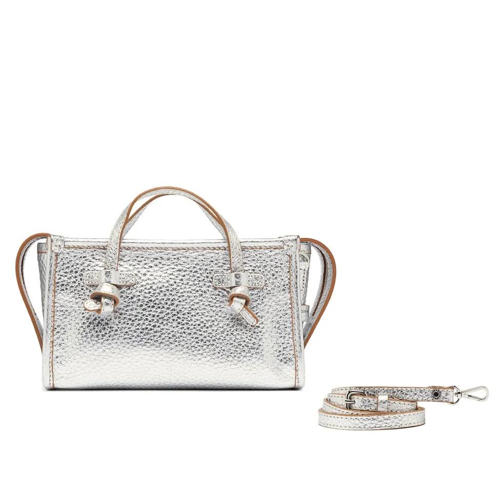 Gianni Chiarini Shoppers & Totes Marcella Textured Silver Leather Shoulder Bag in zilver