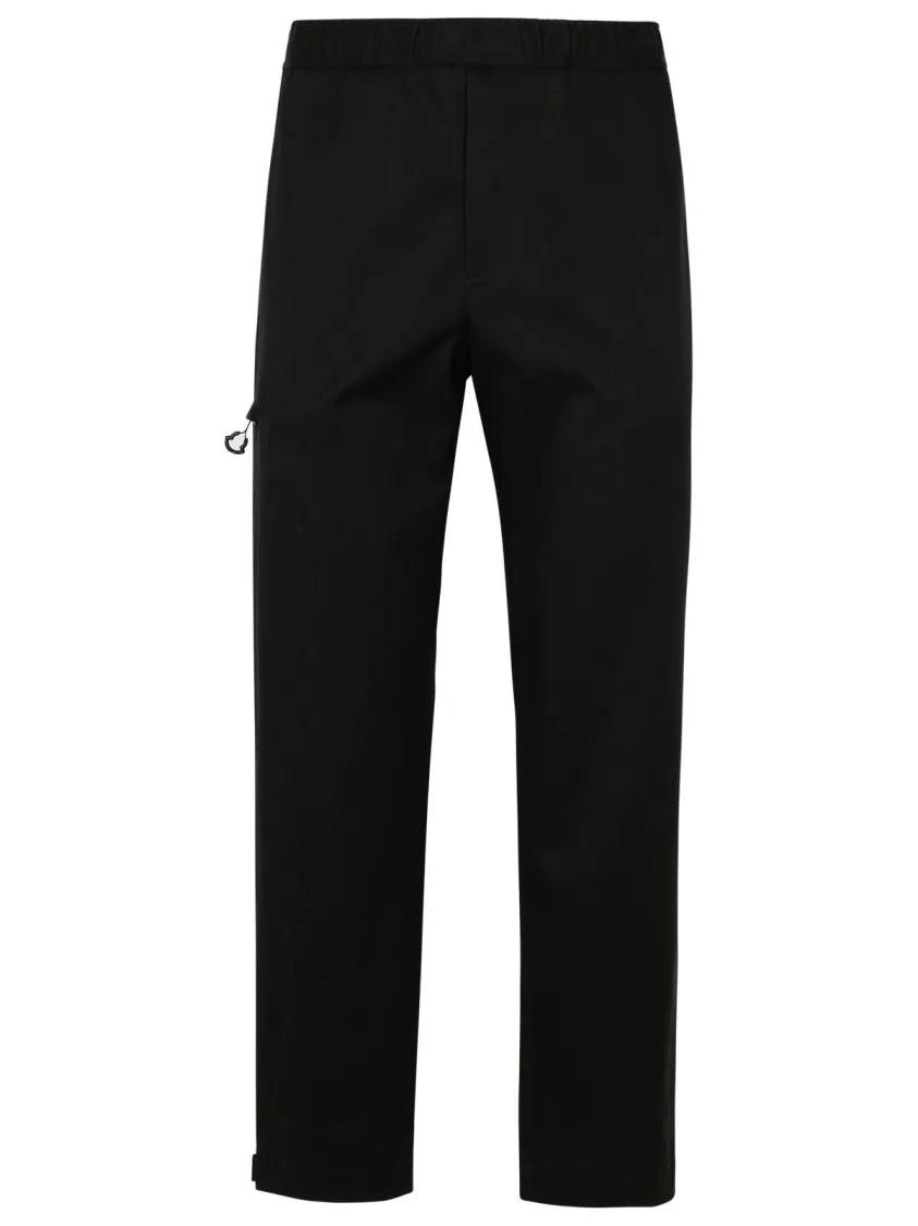 Moncler - Black Gabardine Trousers - Größe S - schwarz