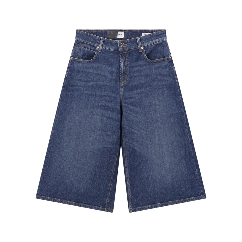 Cambio Bermuda-Shorts Jeans Shorts Palazzo blau