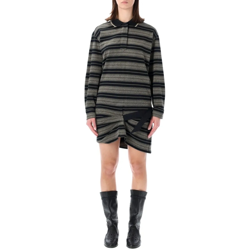 Etoile Isabel Marant Mini-jurk Isea Striped Polo Mini Dress Black