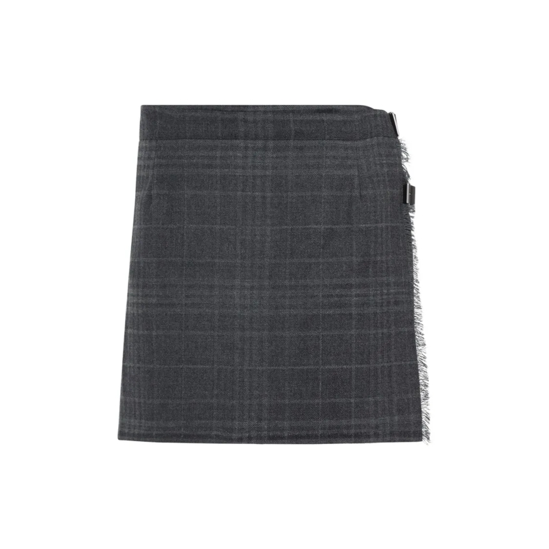 Balenciaga Minirok Classic Wrap Skirt With Pleated Detailing Grey