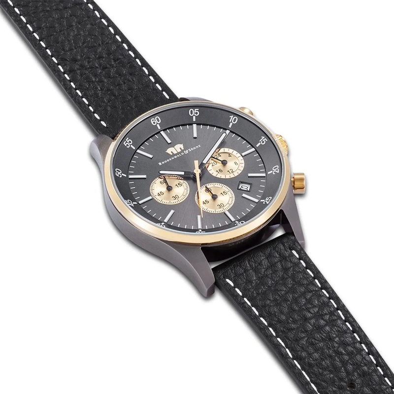 Rhodenwald & Söhne Automatikuhr Herren Armbanduhr Goodwill Echtleder gold(Image 5)