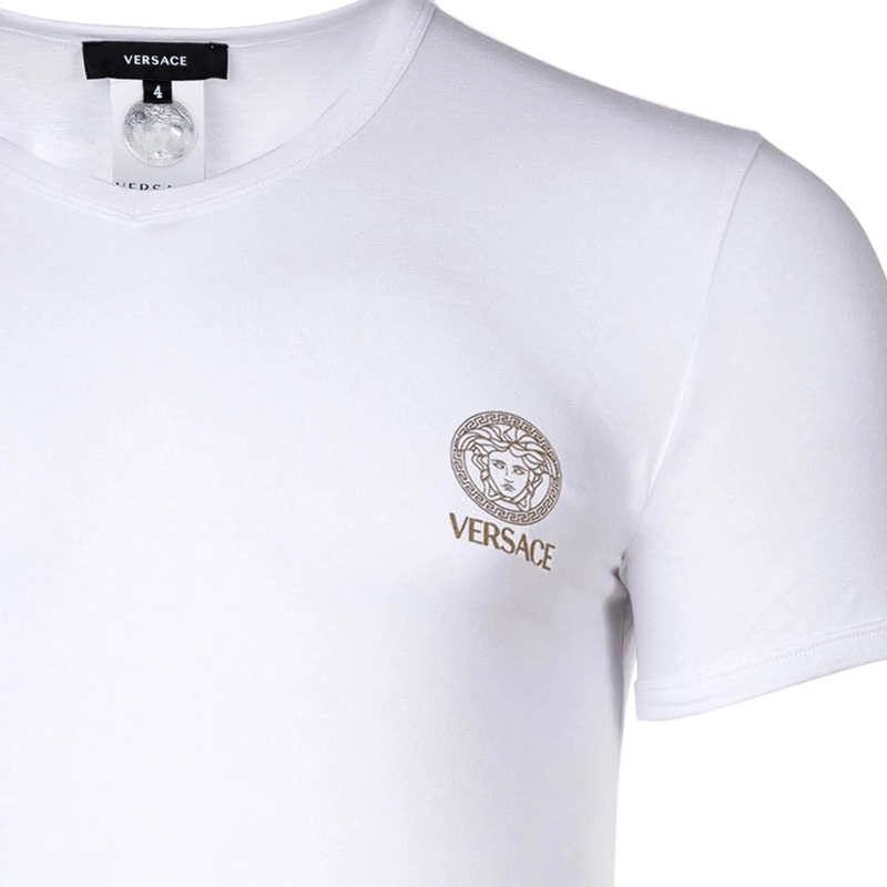 Versace Hemd T-SHIRT SHORT SLEEVES V NECK JERSEY TOPEKA BI-STRE weiss(Image 3)
