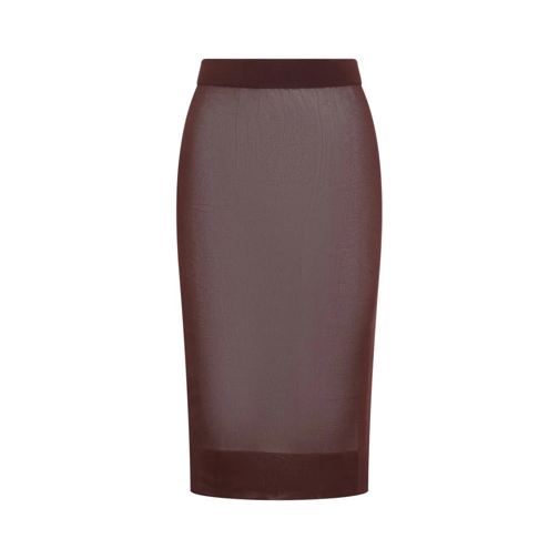 Saint Laurent Viscose Midi Skirt Brown Midi-Röcke