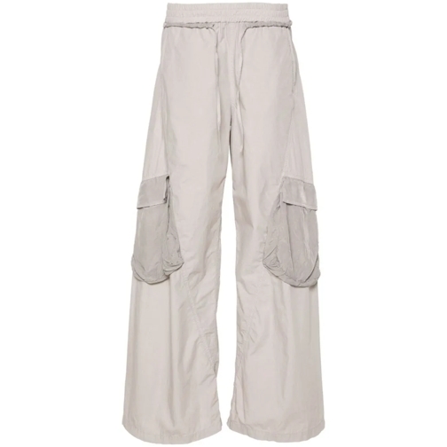 Iceberg  Grey Cotton Shell Trousers With Logo Grey