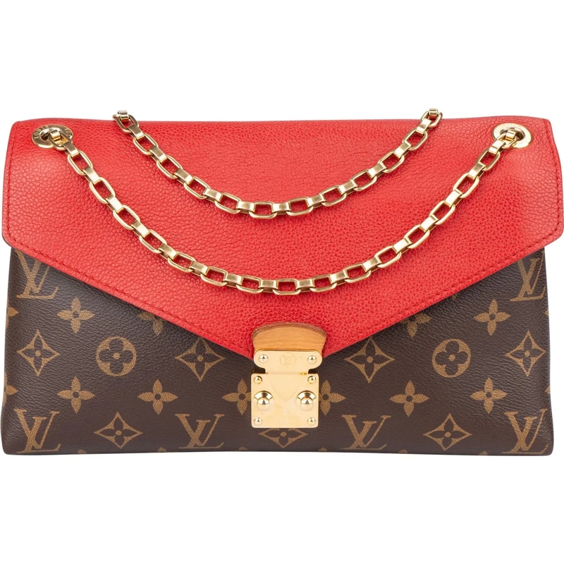 Louis Vuitton Schultertasche Louis Vuitton Canvas Monogram Pallas Chain Crossbo braun