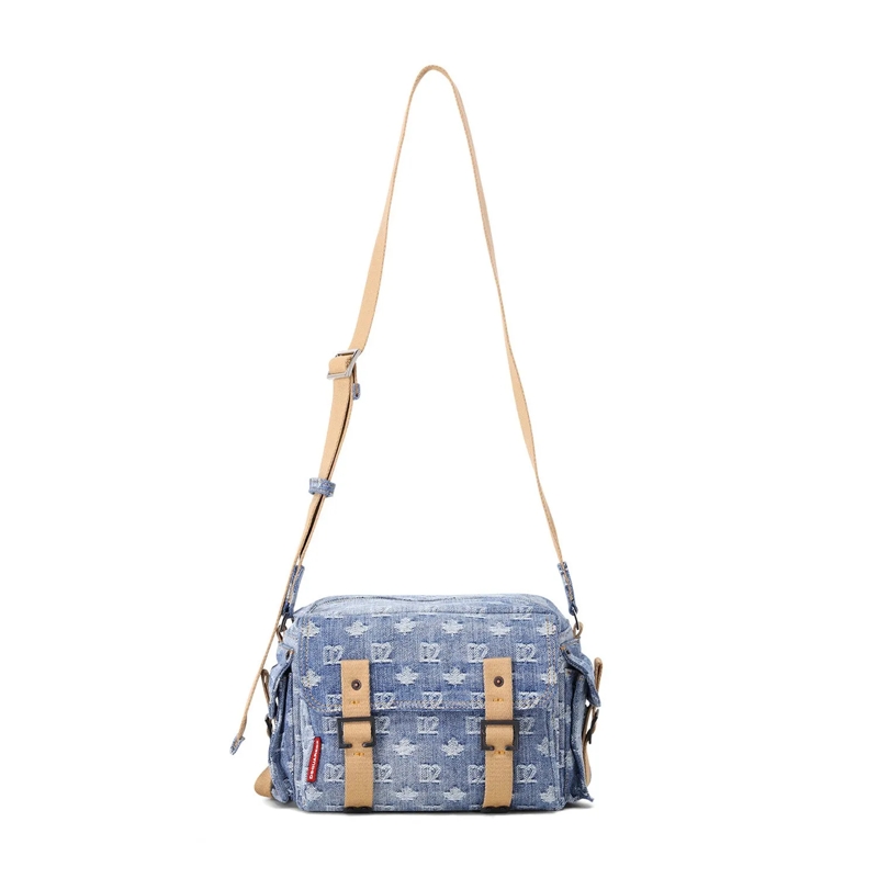 Dsquared2 Schultertasche Umhängetasche aus Denim blau