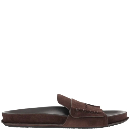 Jacquemus Mocassin Suede Mocassin Sandal Brown