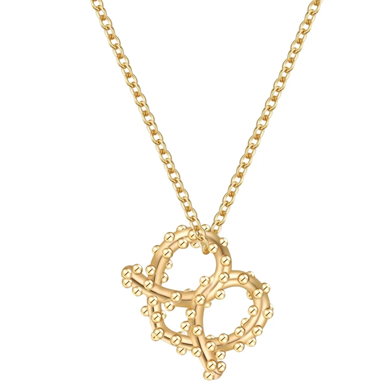 Glanzstücke München Mittellange Halskette Sterling Silber Halskette Herz-Breze gold