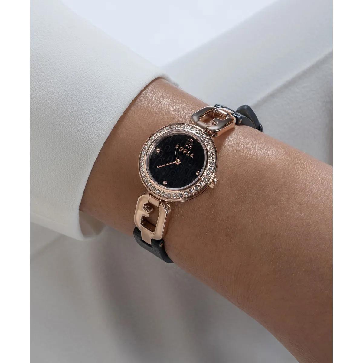 Thumbnail - Furla Uhr - Quarz-Analoguhr Furla Arco Chain - Gr. unisize - in Schwarz - für Damen