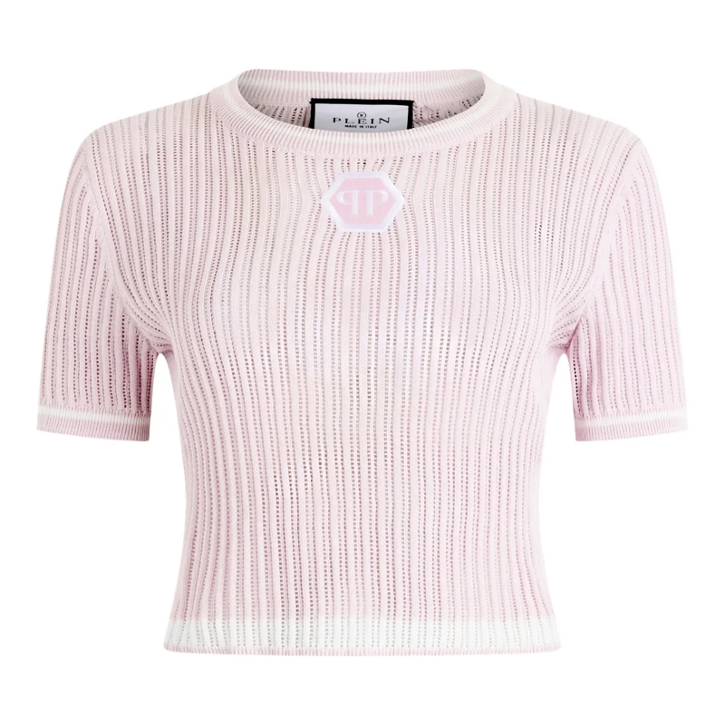 Philipp Plein Gestricktes Oberteil Knitted Sexy Pure Fit T-Shirt rose