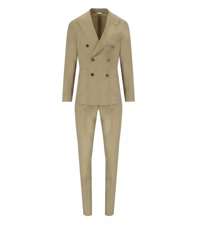 Thumbnail - Manuel Ritz - Green Double-Breasted Suit - Größe XL - brown