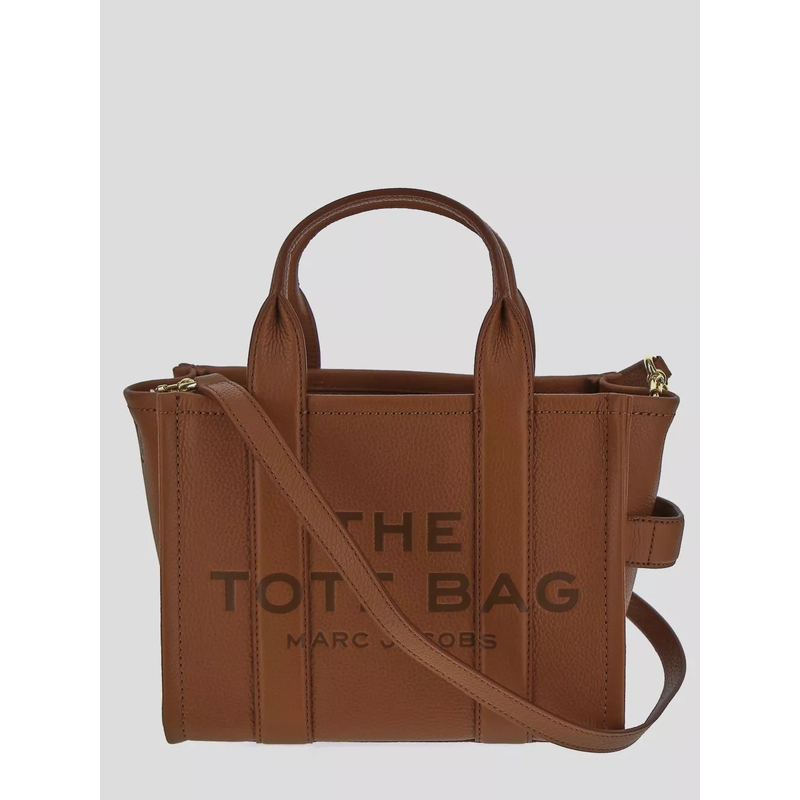 Marc Jacobs Tote Structured Pebbled Leather Tote With Bold Logo Brown(Image 2)