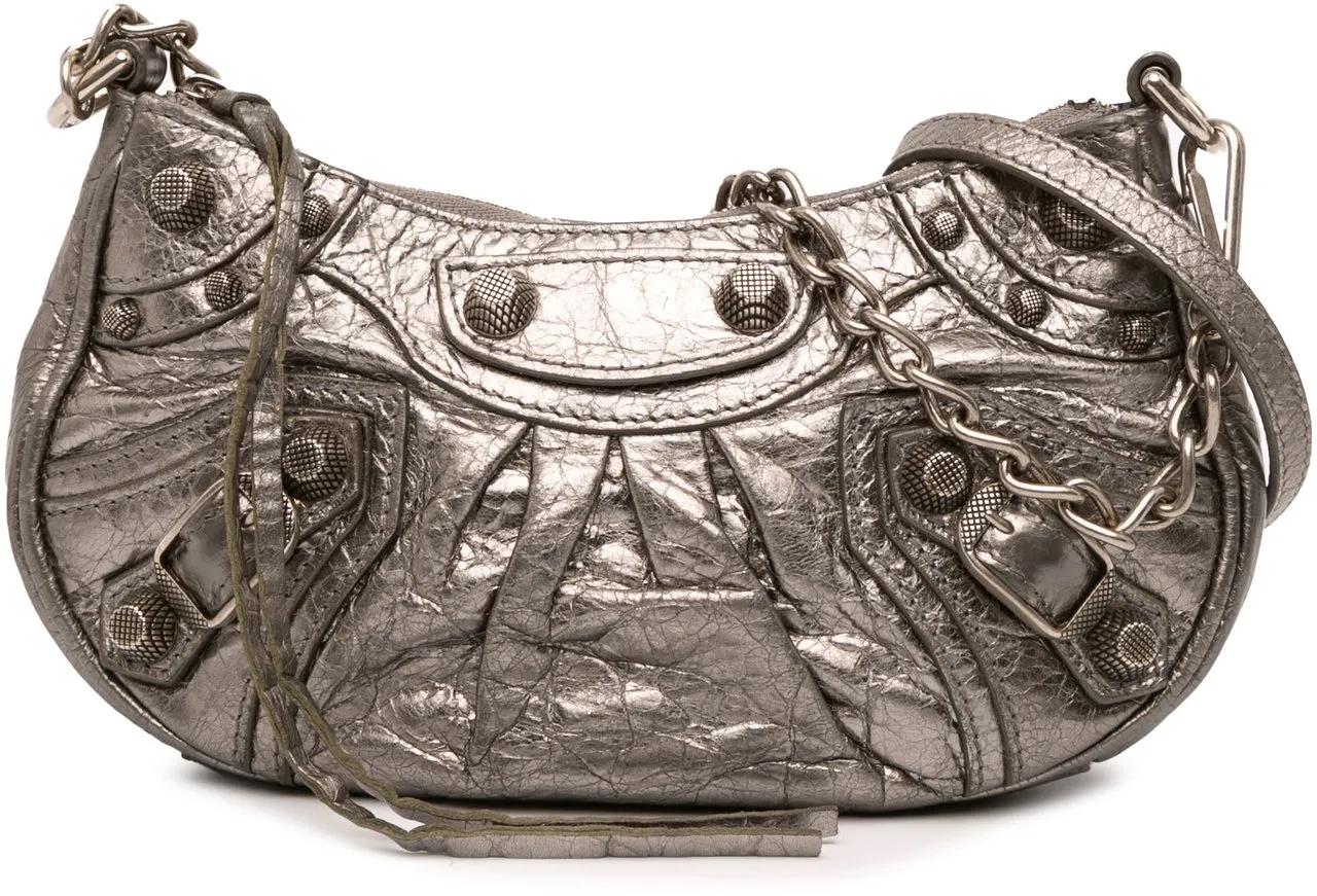 Balenciaga Hobo Bags - Mini Metallic Le Cagole - Gr. unisize - in Silber - für Damen