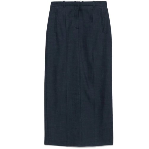 Boss Midi Rokken Navy Blue Vemata2 Skirt Blue