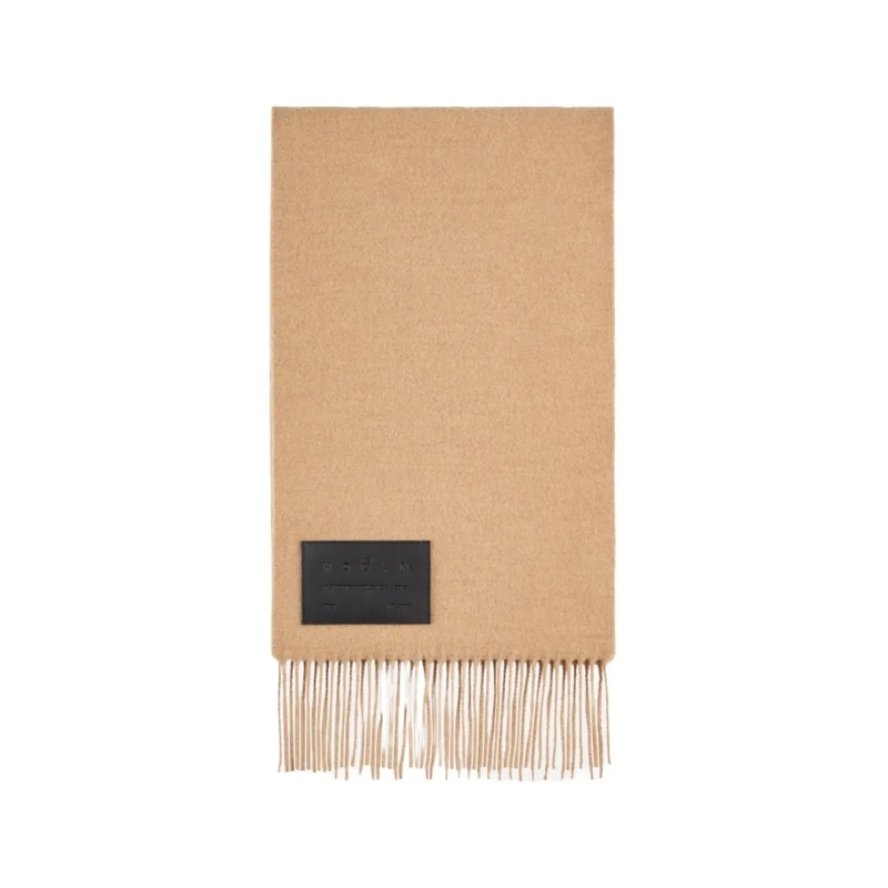 Hogan Lichtgewicht Sjaal Fringed Brown Scarf Crafted Neutrals