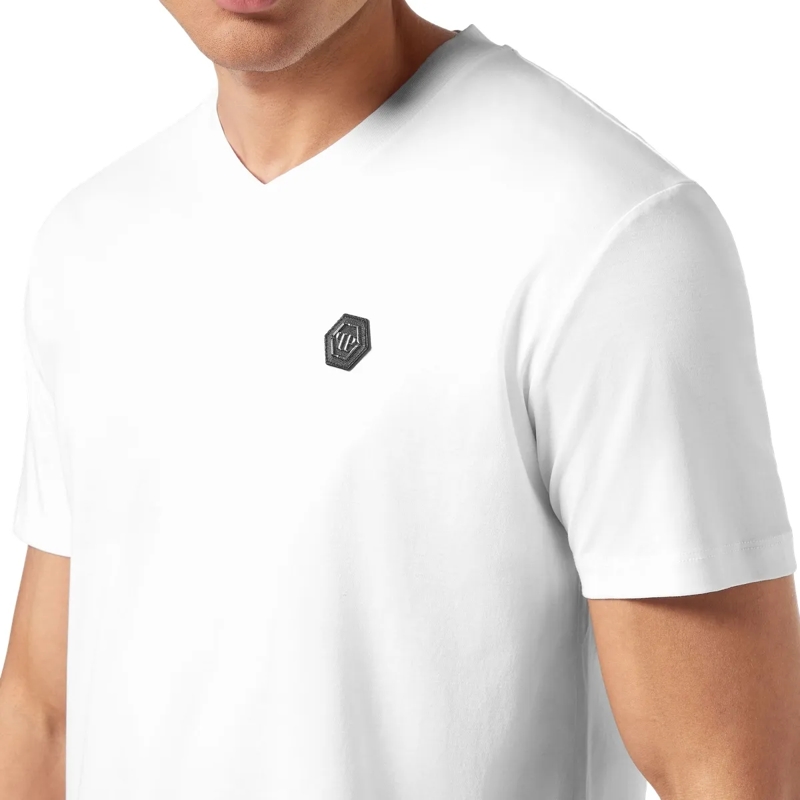 Philipp Plein T-Shirt T-Shirt V-Ausschnitt Ss Hexagon weiss(Image 5)