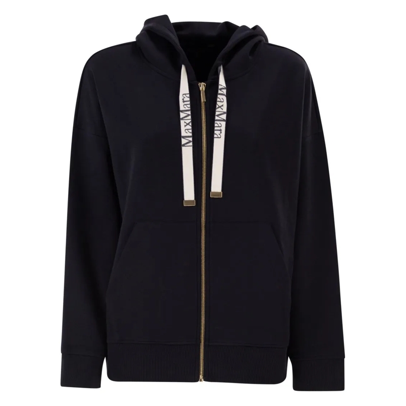 Max Mara  Smmjour - Technical Jersey Zip-Up Sweatshirt Black